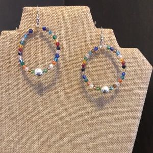 Multi color earrings with nickel free fish hook